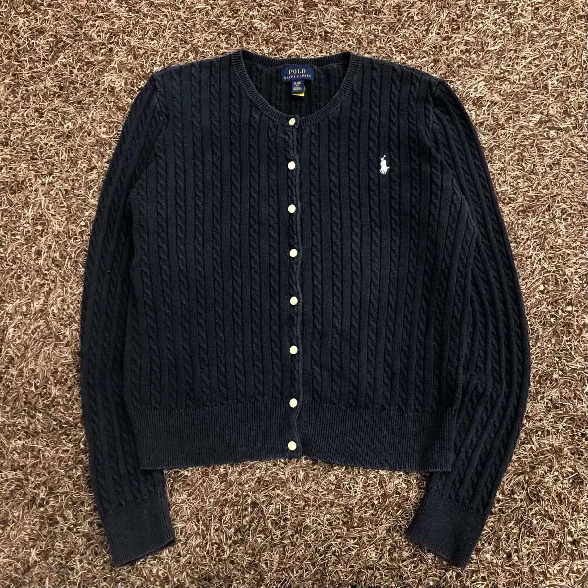 XL ポロ ラルフローレン ガールズ ネイビー コットン ケーブル