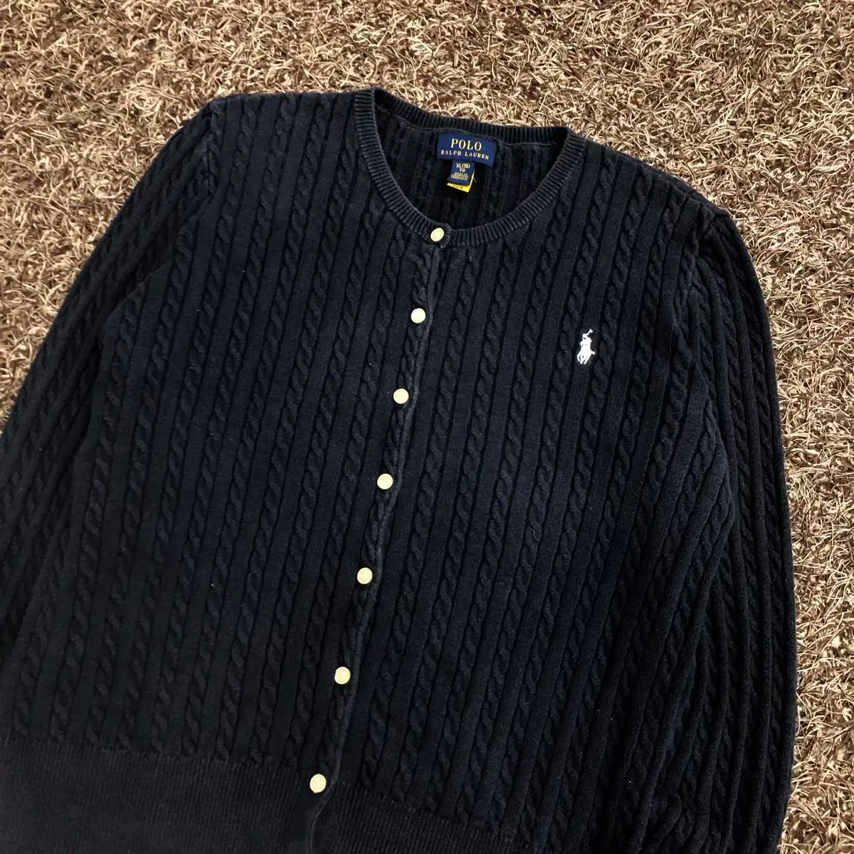 XL ポロ ラルフローレン ガールズ ネイビー コットン ケーブル
