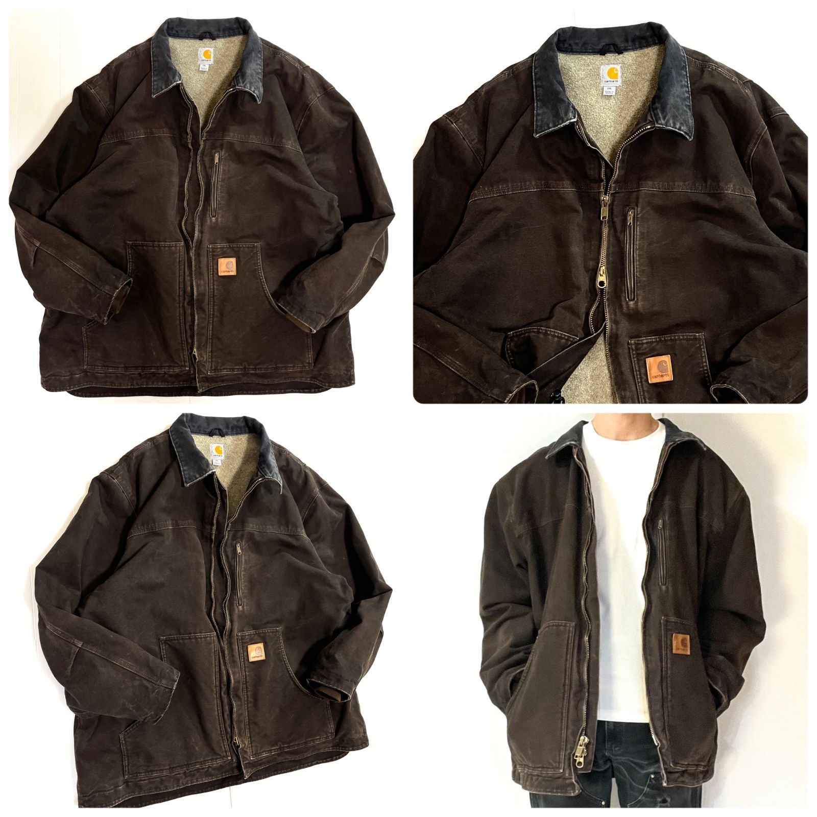 美フェード 00s Carhartt カーハート C61 DKB ダック リッジコート 