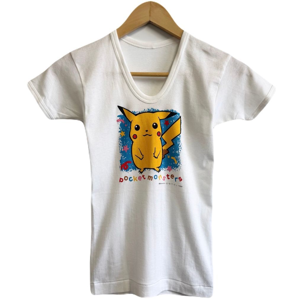 キッズ) Nintendo 任天堂 ピカチュウ ポケモン 半袖Tシャツ 白 サイズ