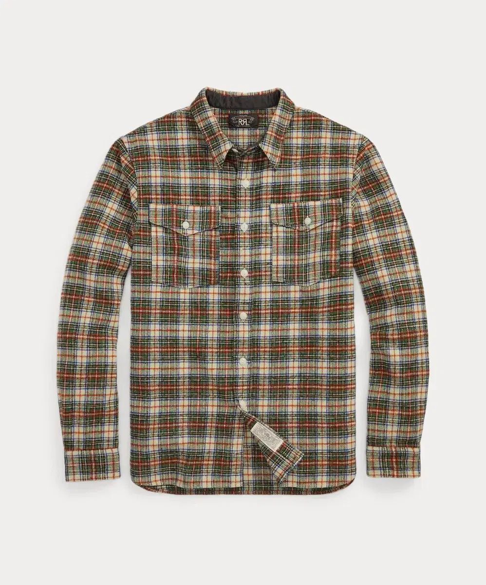 RRA ダブルアールエル CHECK ウール ブレンド ツイル ワークシャツ