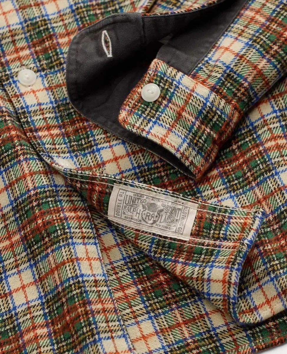 RRA ダブルアールエル CHECK ウール ブレンド ツイル ワークシャツ