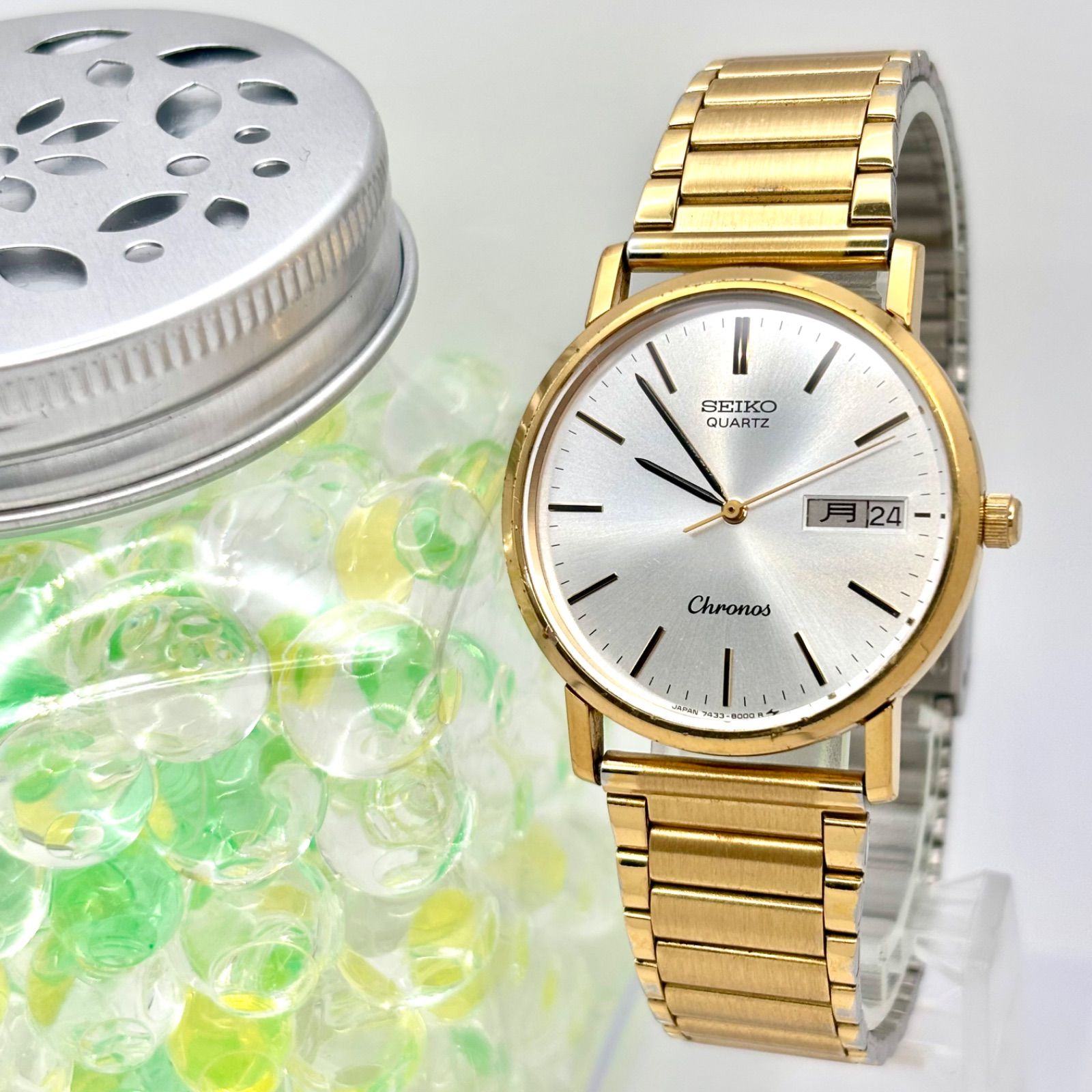 新品電池】SEIKO セイコー Chronos クロノス メンズ 腕時計 ゴールド 