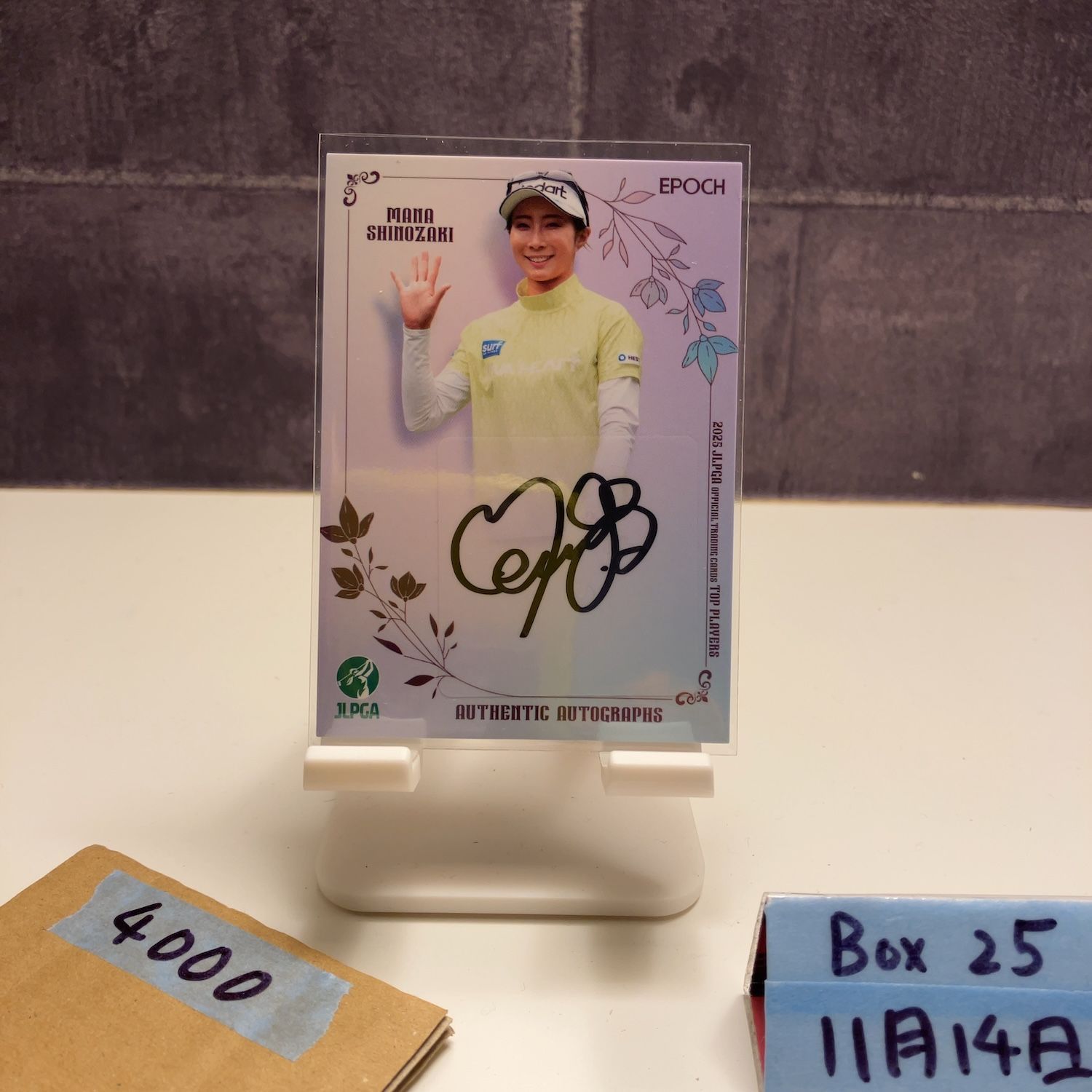 2025 EPOCH JLPGA TOP PLAYERS 篠崎愛 Mana Shinozaki 019/129 直筆