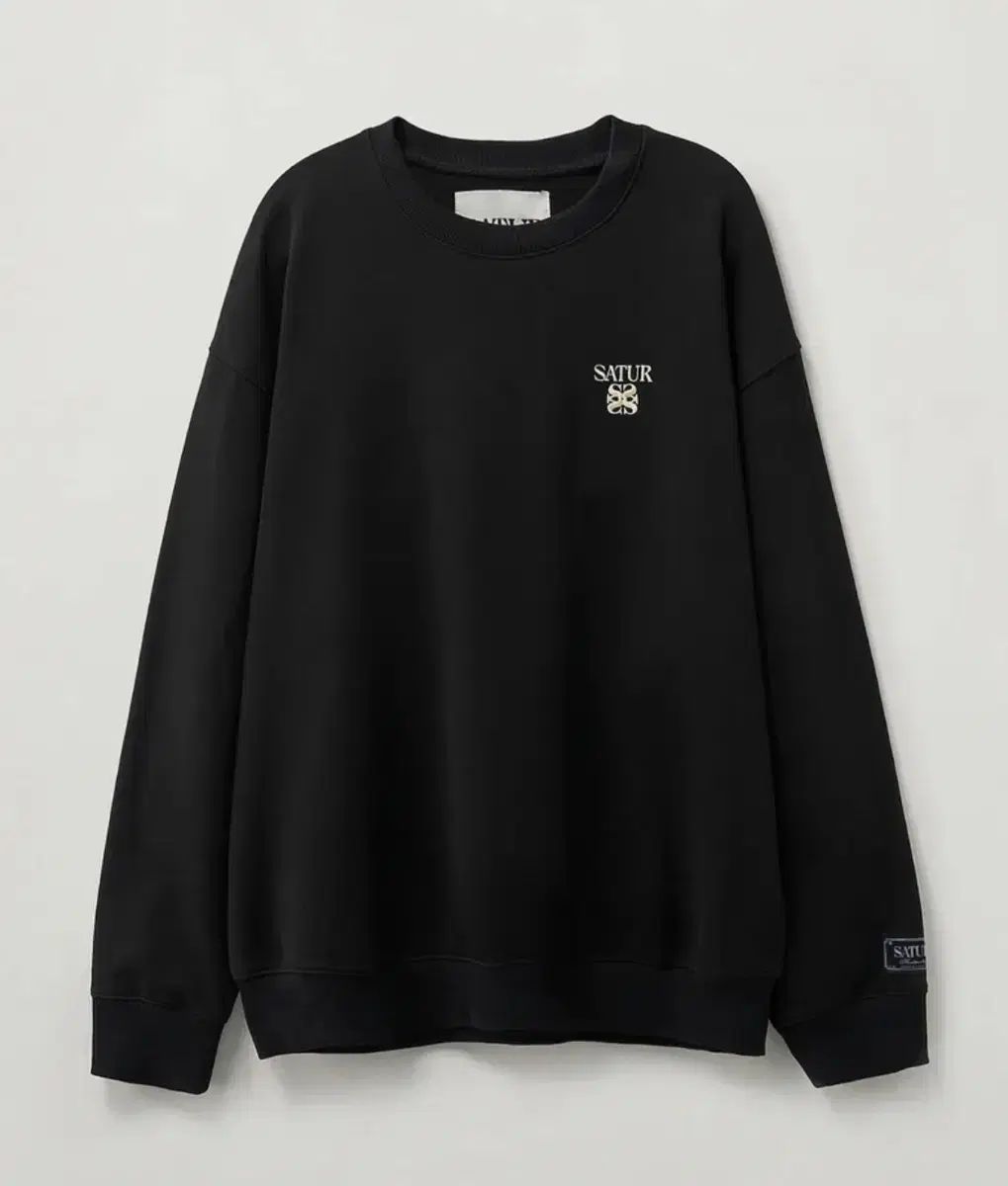 SATUR セター スウェット 刺繍 ロゴ 黒 M