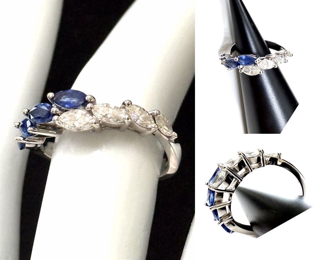 希少 DAMIANI ダミアーニ マーキス ダイヤモンド サファイア リング