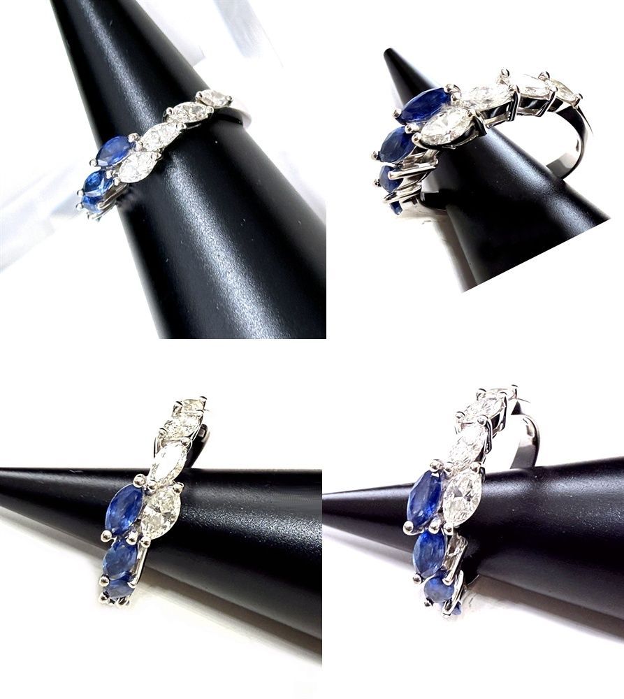 希少 DAMIANI ダミアーニ マーキス ダイヤモンド サファイア リング