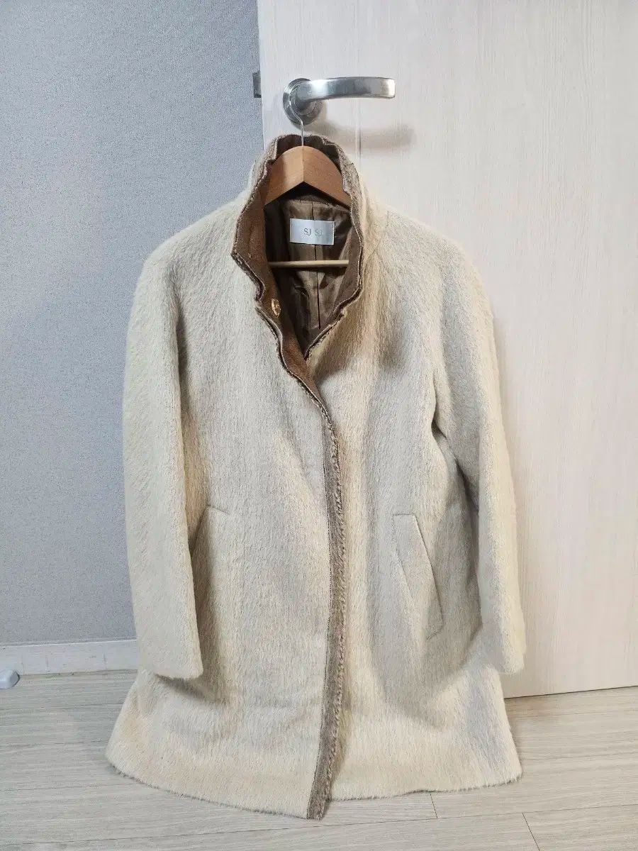 The SJSJ アイボリー アルパカ コート サイズ77 配送 無料