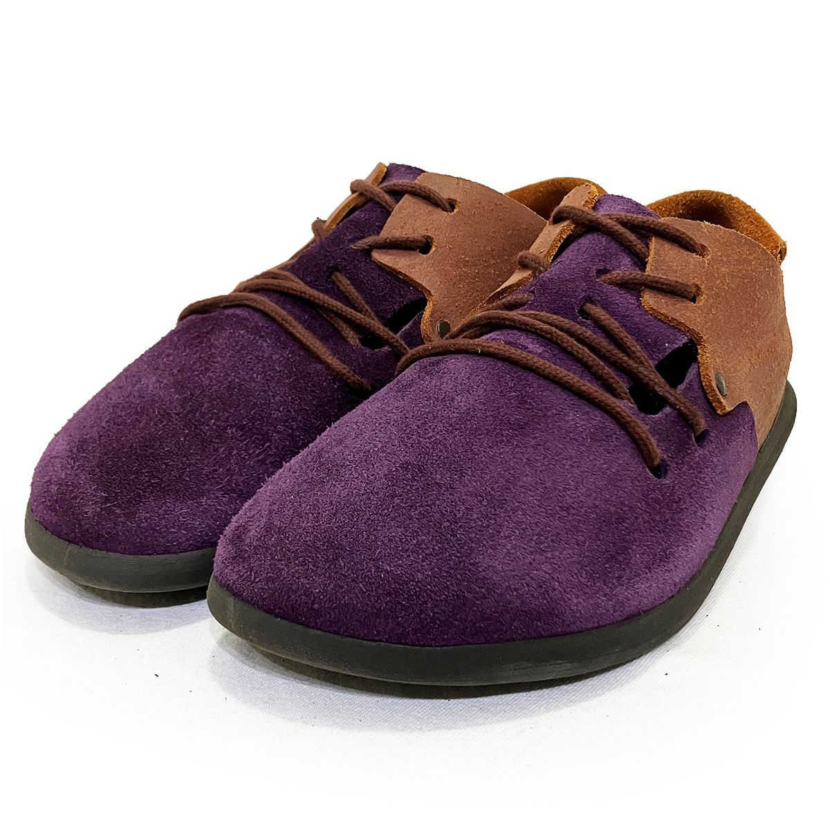 クーポン サンダル シューズ ビルケンシュトック モンタナ パープル ブラウン 26 5 cm BIRKENSTOCK MONTANA 古着 ブランド