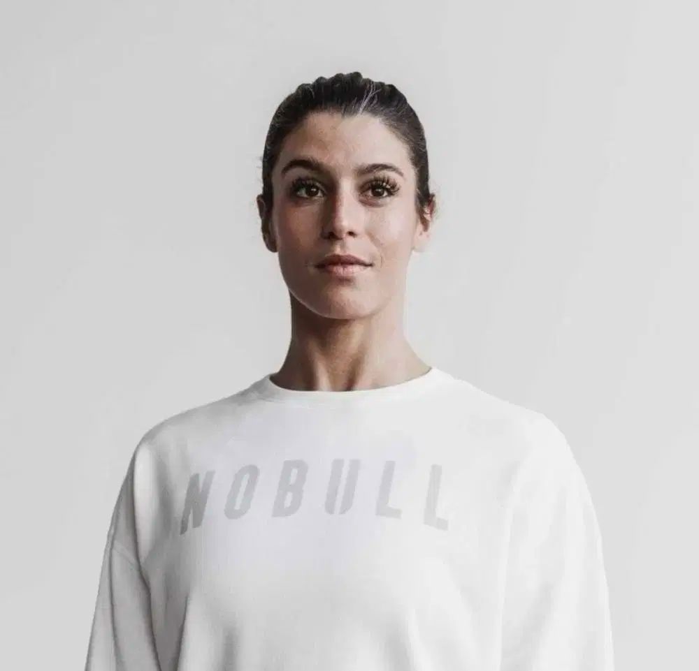 ノーブル ウィメンズ クルー スウェットシャツ 白 スウェット Tシャツ 長袖 トレーナー