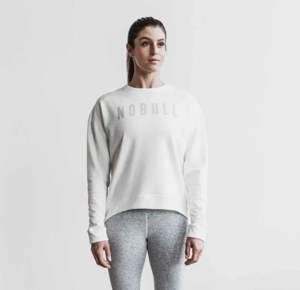 ノーブル ウィメンズ クルー スウェットシャツ 白 スウェット Tシャツ 長袖 トレーナー