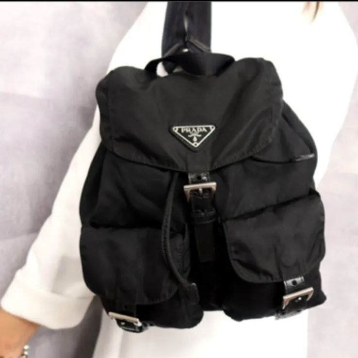 超美品 PRADA プラダ ポコノ ナイロン カーフ レザー 本革リュック