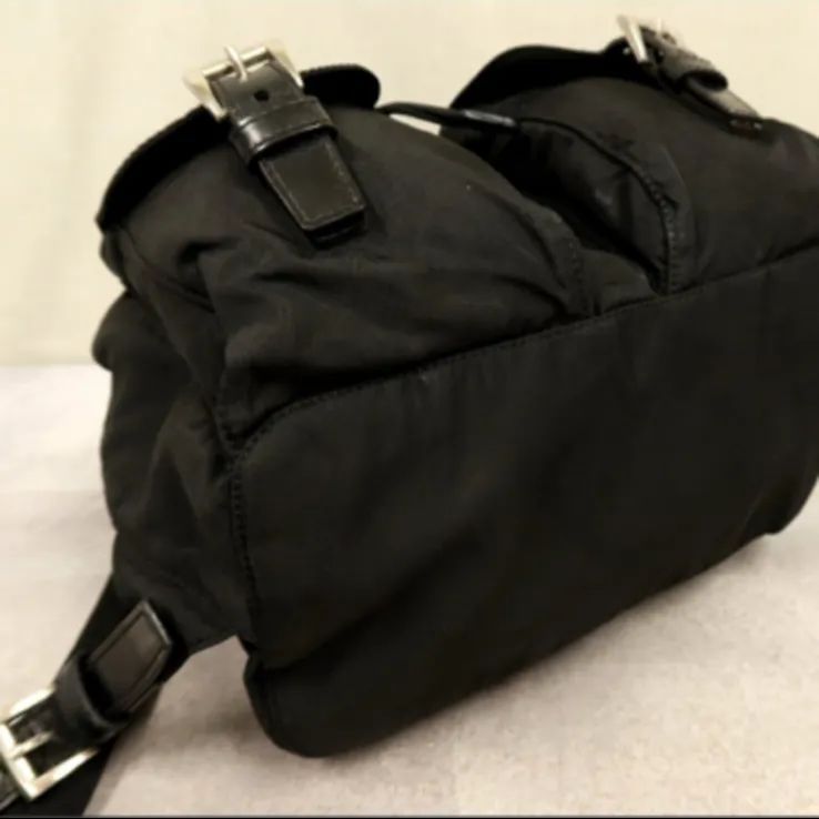 超美品 PRADA プラダ ポコノ ナイロン カーフ レザー 本革リュック