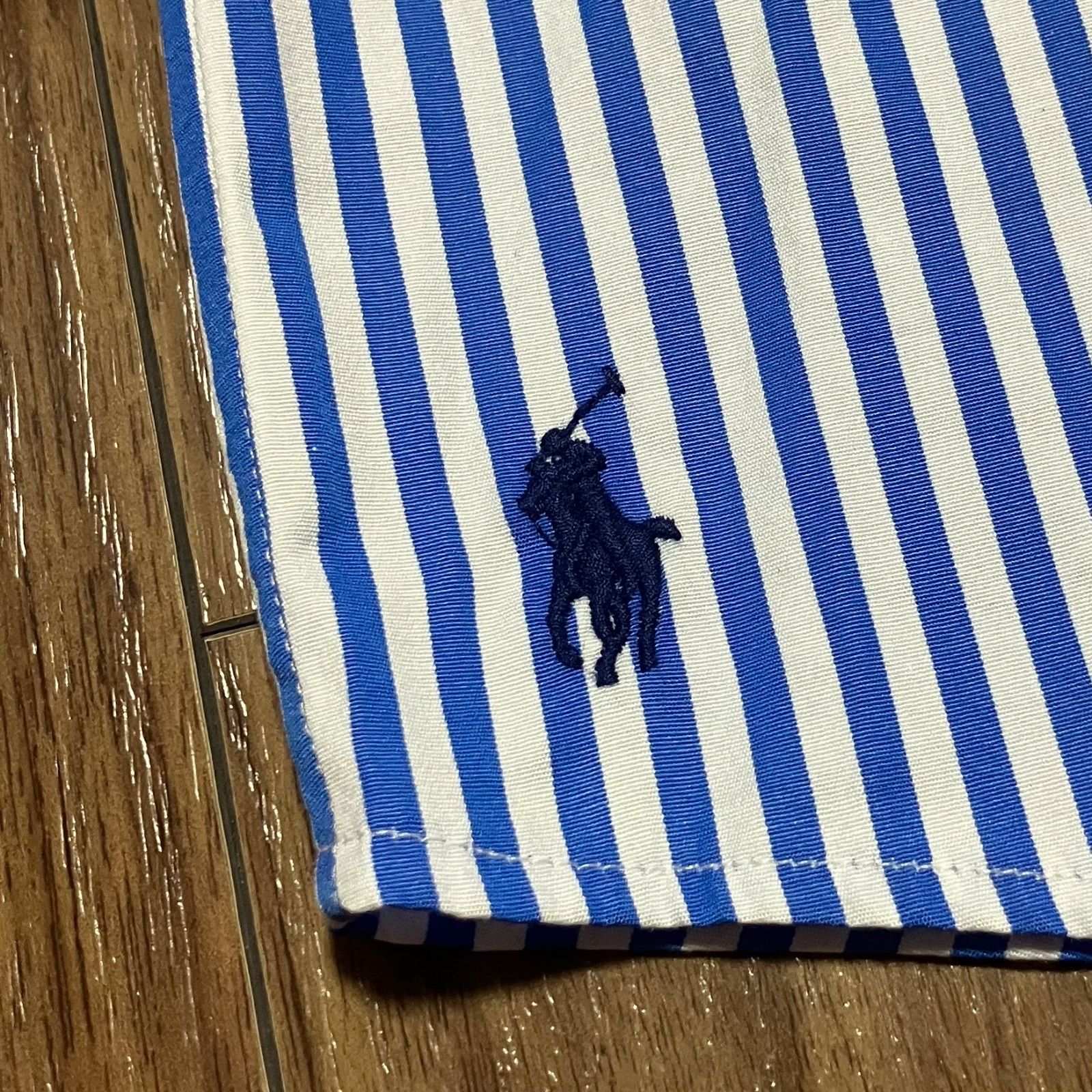 Ralph Lauren QRタグ 現行 THE BIG SHIRT 裾ポニー ストライプ XXL