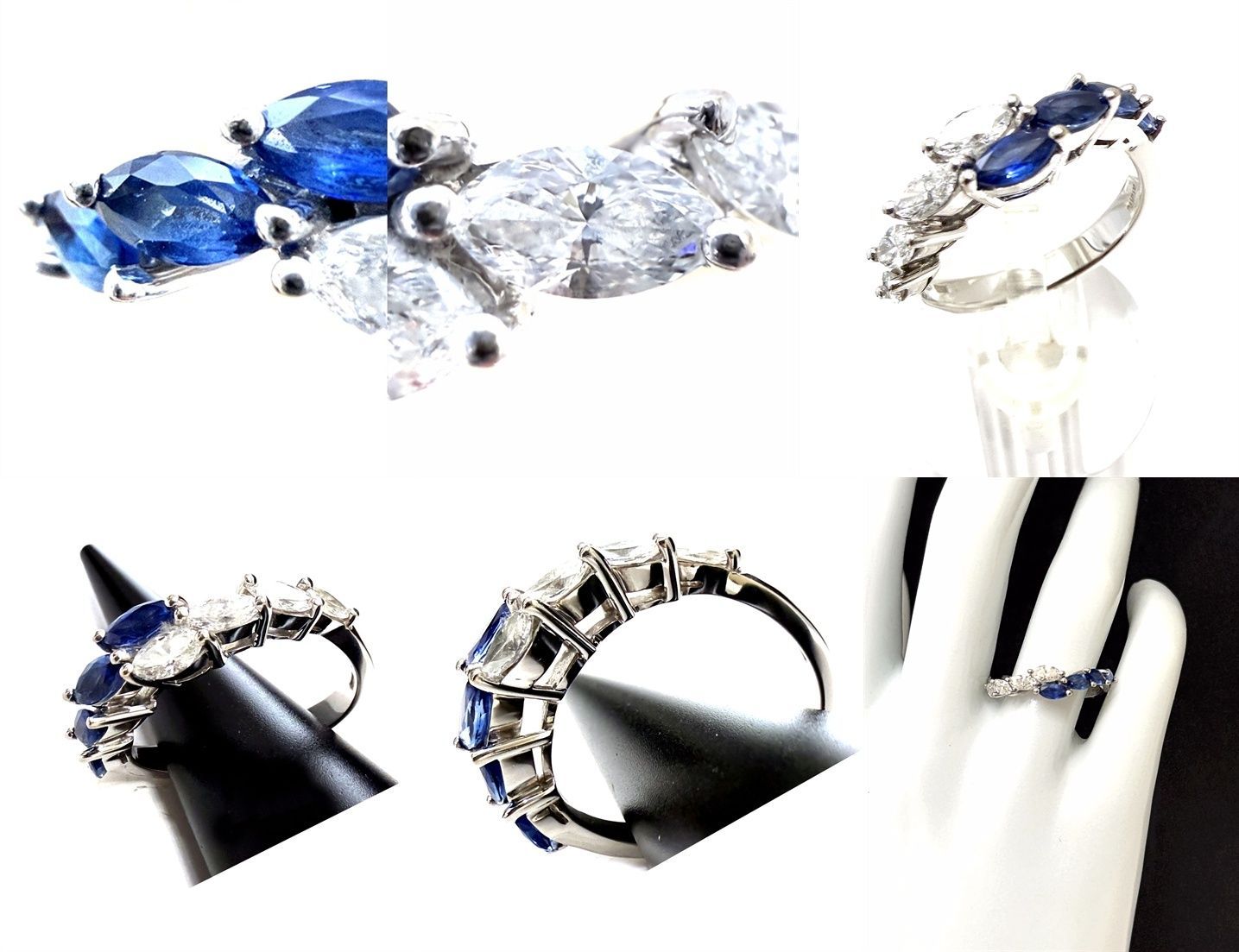 希少 DAMIANI ダミアーニ マーキス ダイヤモンド サファイア リング