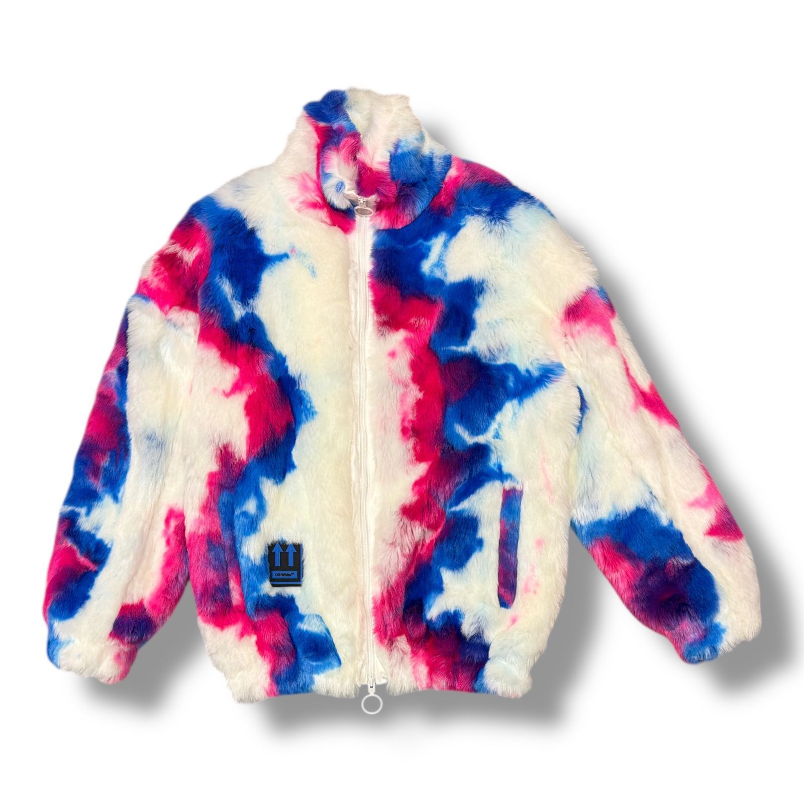 【中古】オフホワイト  フェイクファージップジャケット ブルゾン 上着 S マルチカラー OMEA186E19E20002 メンズ 国内正規 OFF-WHITE Fake Fur Jacket フェイクファージャケット