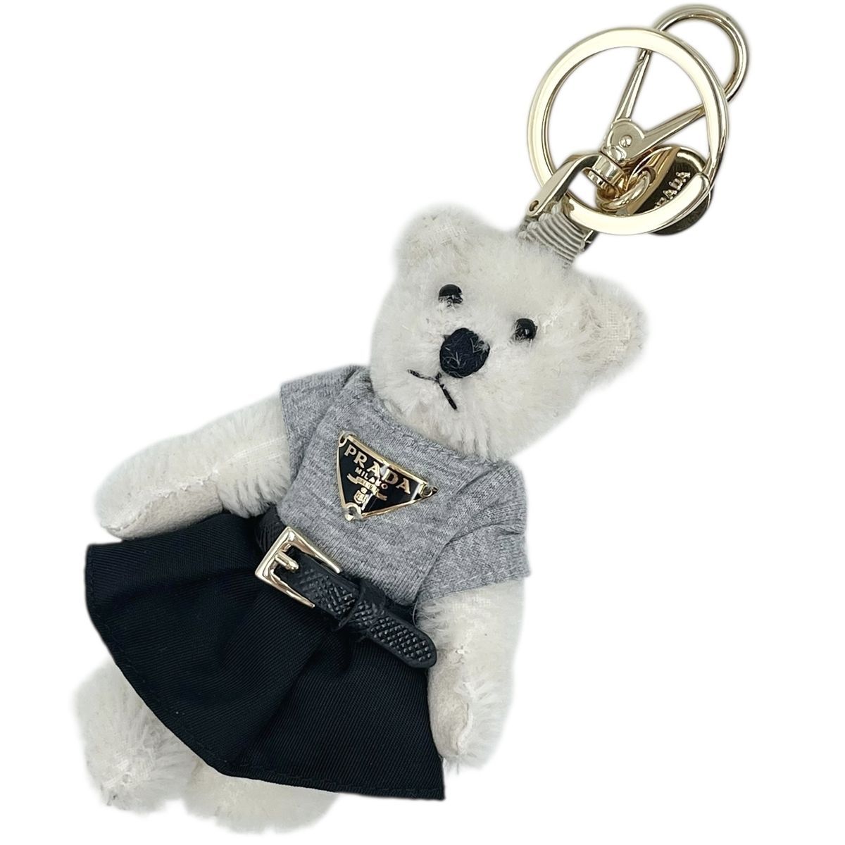 中古】 PRADA プラダ メタルリング付 Teddy キーリング付きキー