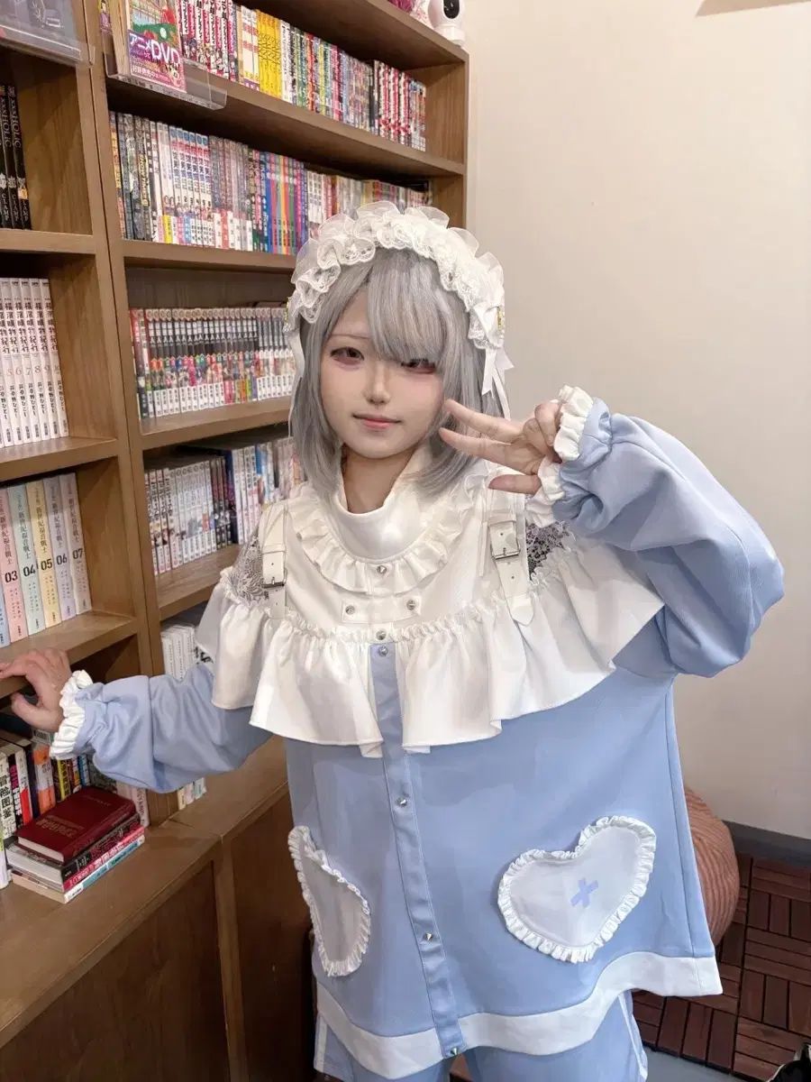  量産型 y 2 k サブカルチャー アクア スウェット レグウォーマー セット トレーナー スウェット トップス