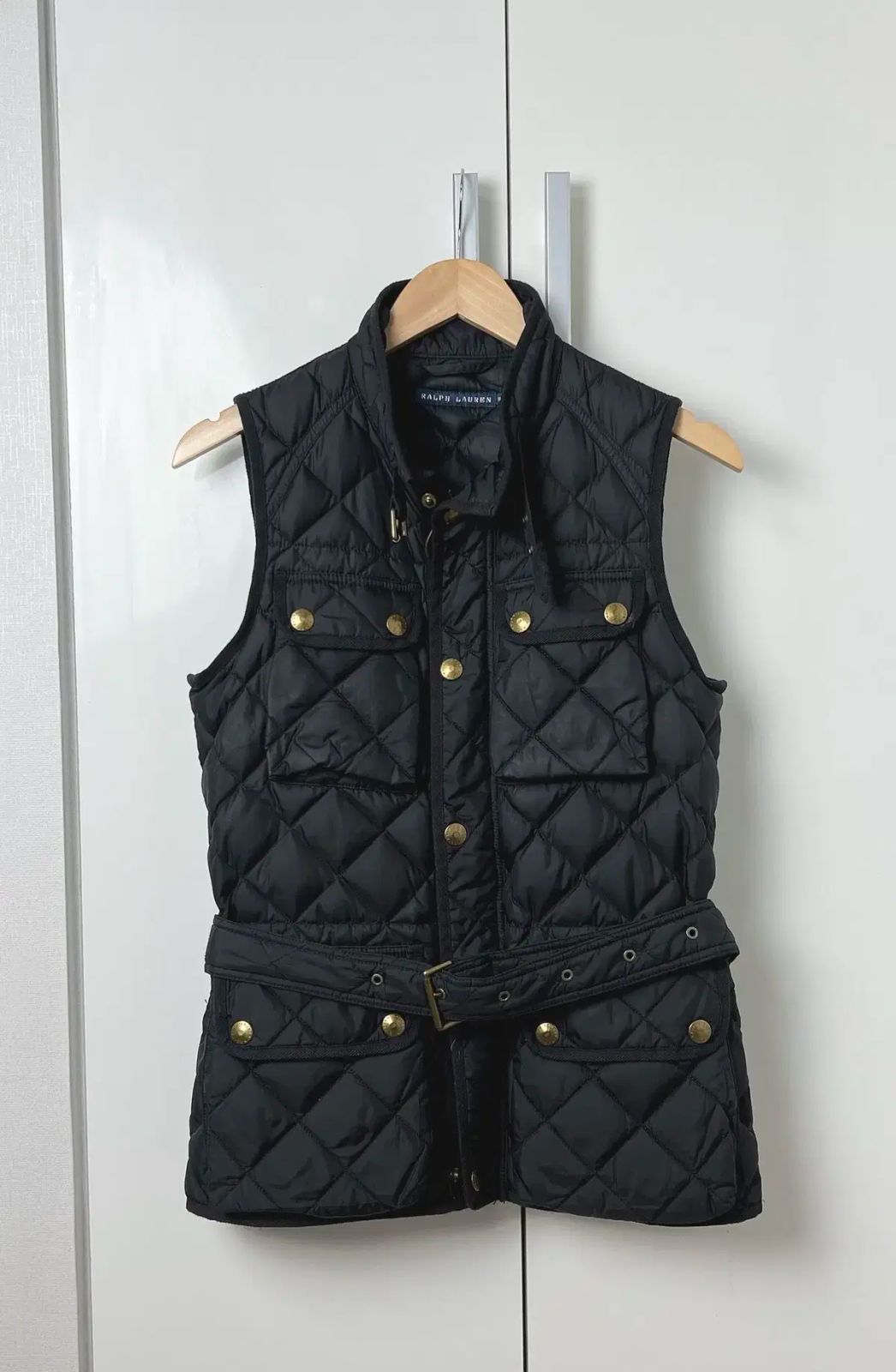 ポロ レディース ダウン キルティング ベルト付き ベスト