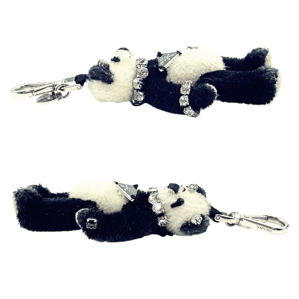 中古】 PRADA プラダ ラインストーン テディベア パンダ バッグ