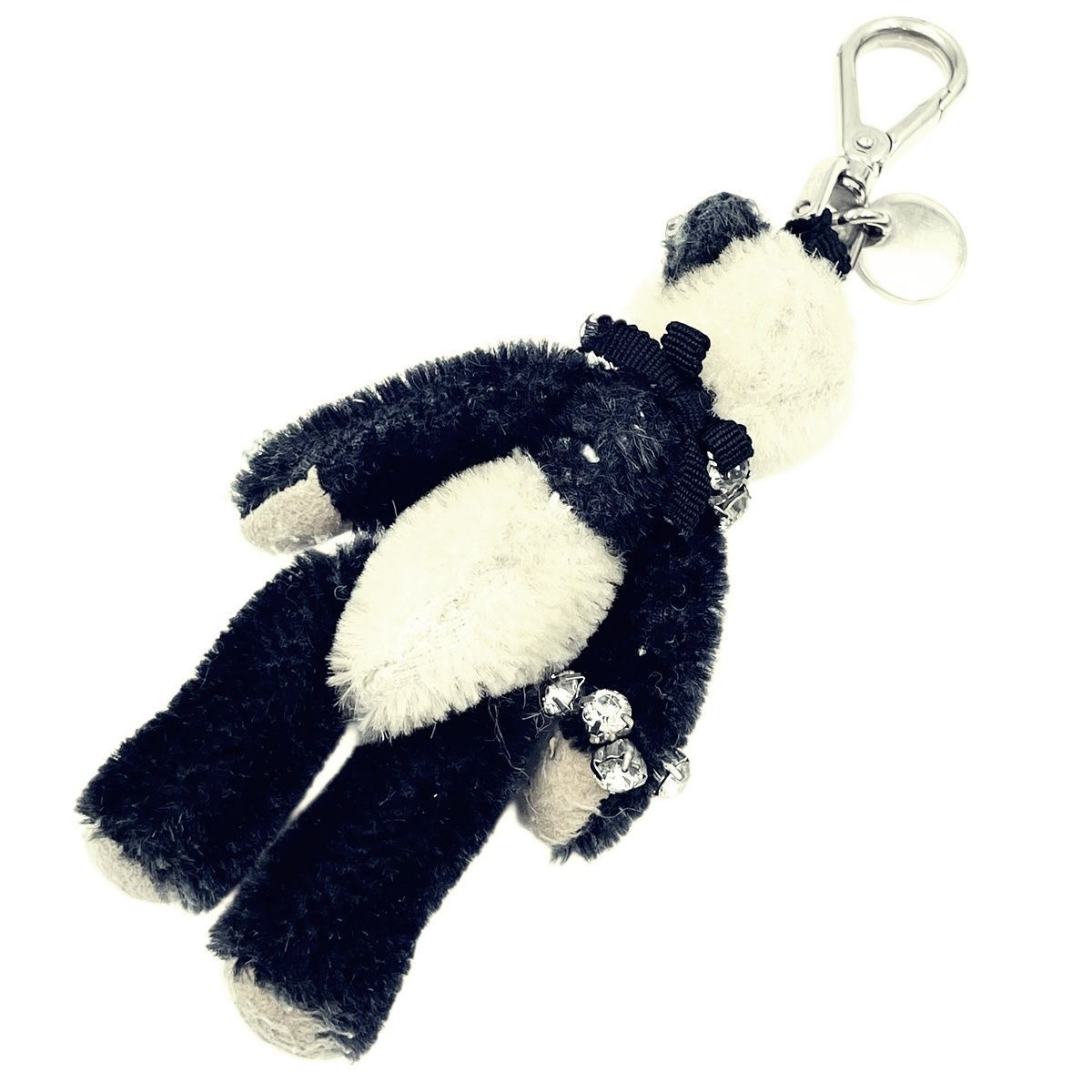 中古】 PRADA プラダ ラインストーン テディベア パンダ バッグ