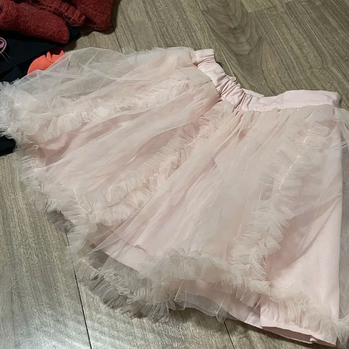 リールローブ ピンク チュールスカート