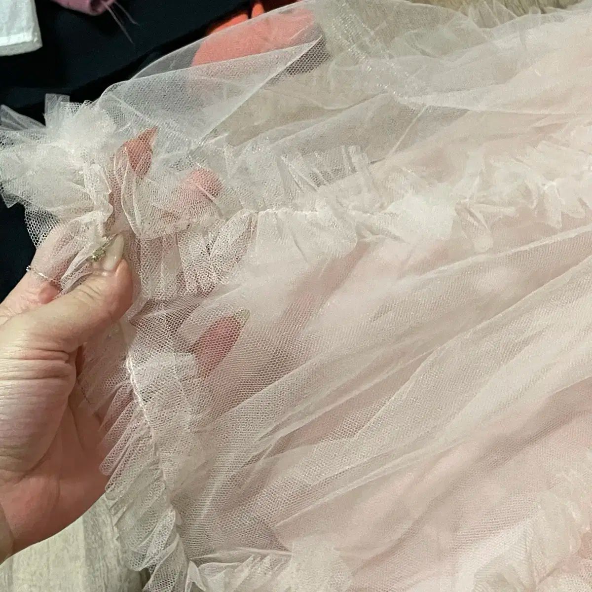 リールローブ ピンク チュールスカート