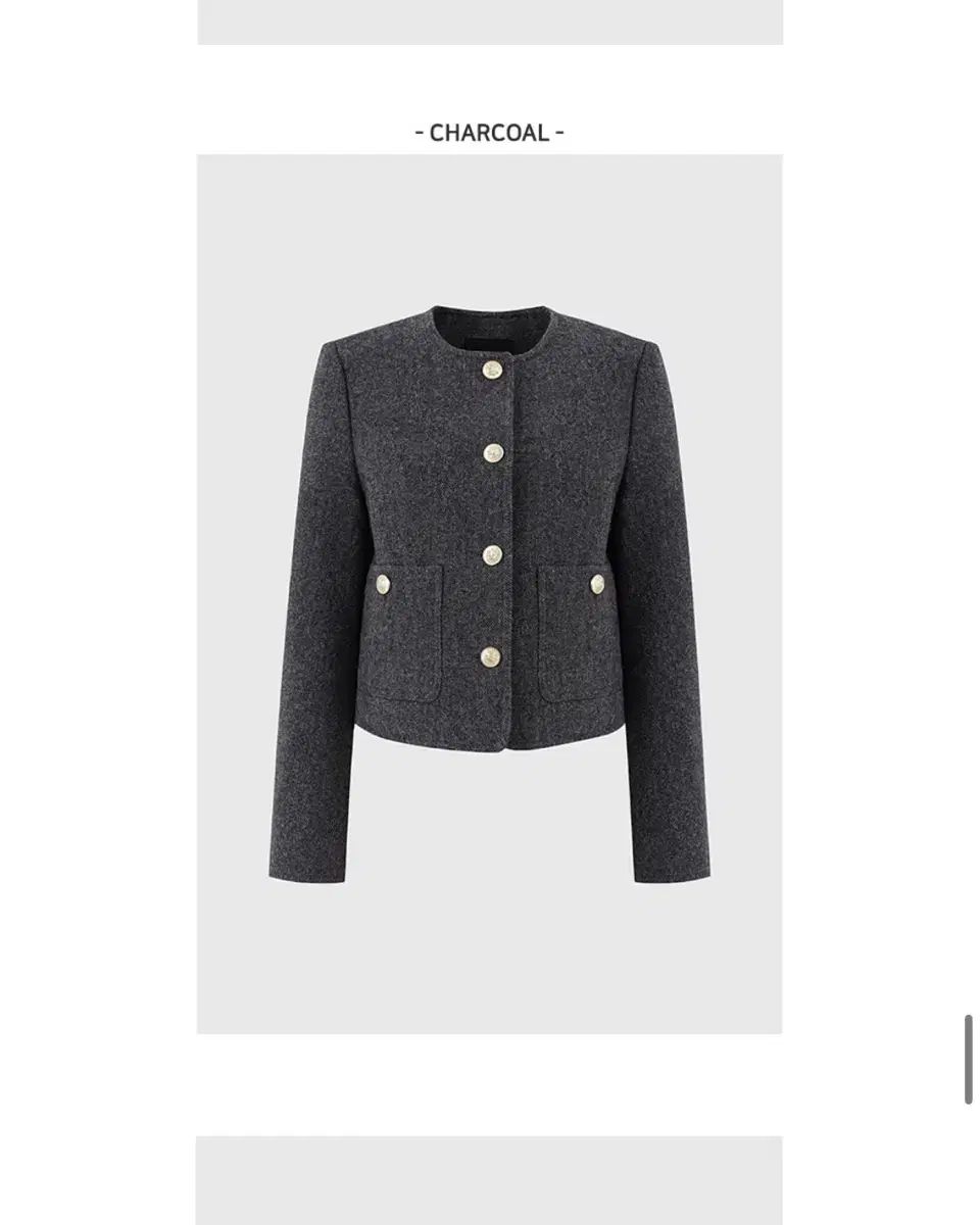 ルッケスト ベイビー アルパカ ツイード ジャケット チャコール S