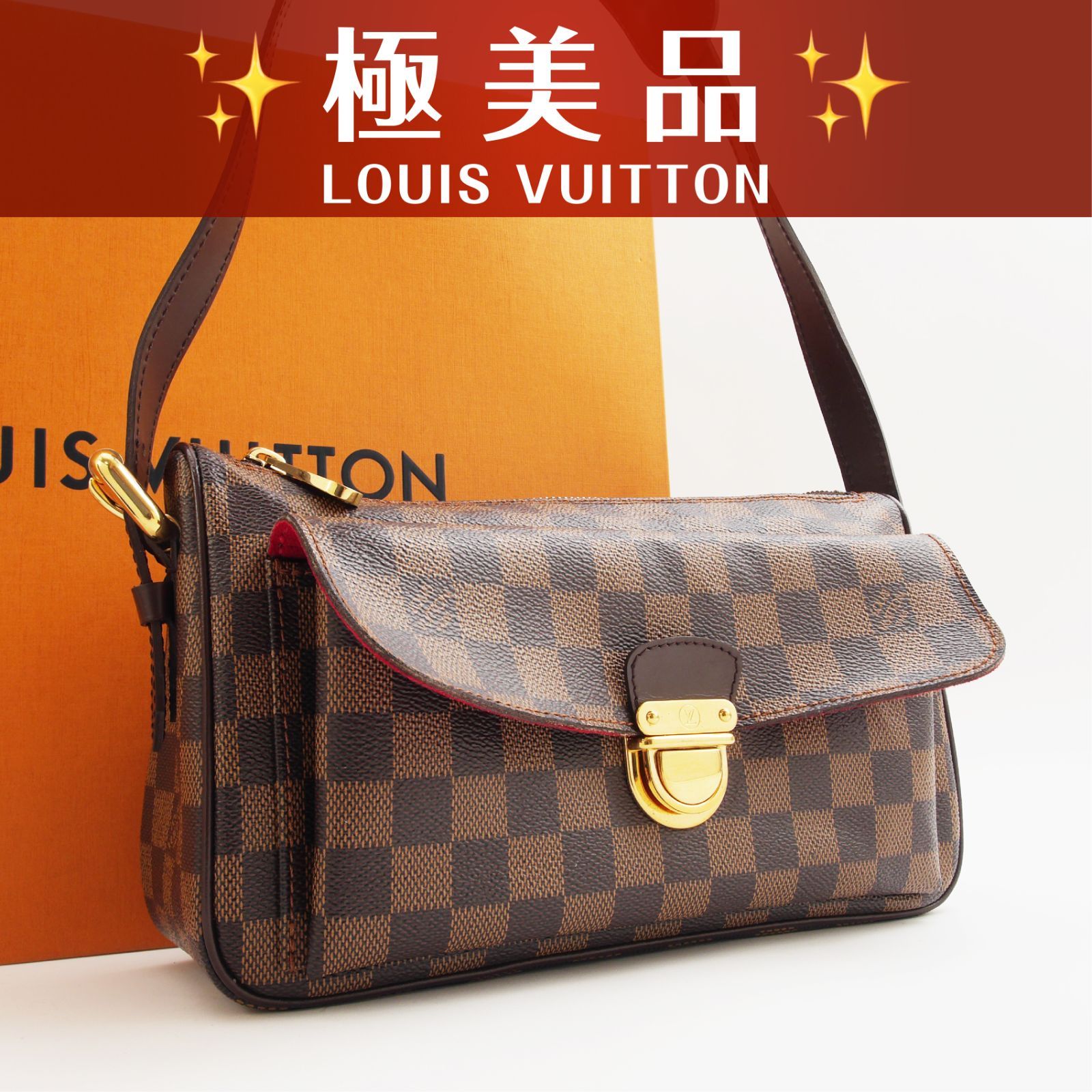 極美品】 ルイヴィトン ダミエ ラヴェッロGM ショルダーバッグ 斜め