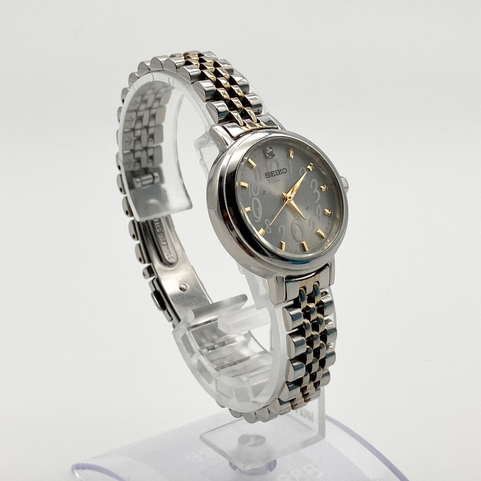 SEIKO 腕時計 ブレス アクセサリー レディース コンビ ゴールド シルバー 中古】セイコー SEIKO レディース 腕時計 ソーラー コンビ 1Pストーン
