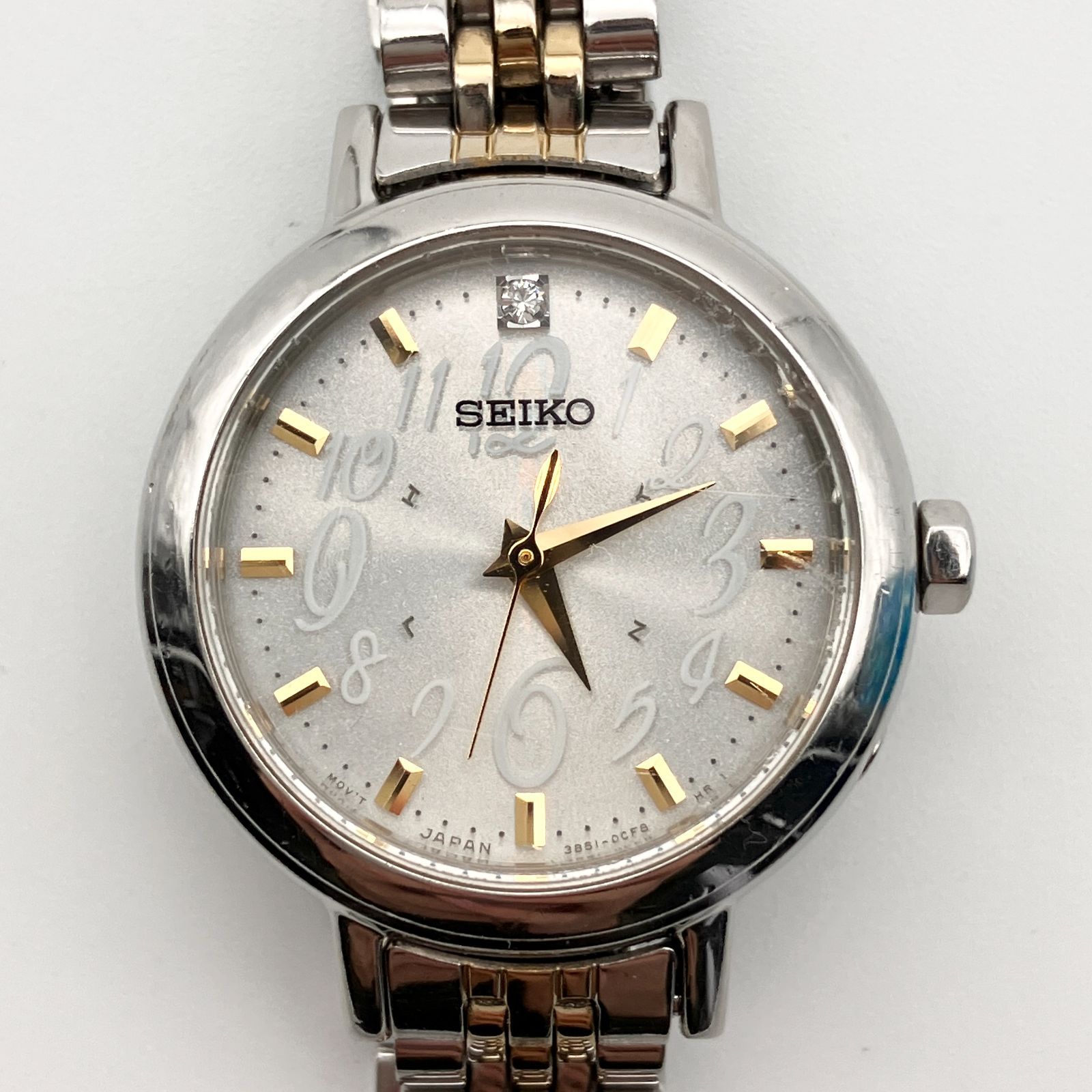 中古】セイコー SEIKO レディース 腕時計 ソーラー コンビ 1Pストーン