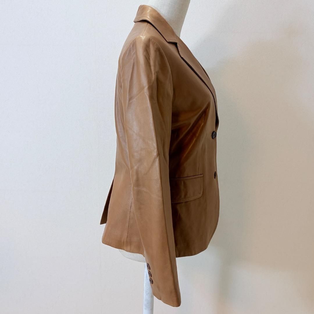 極美品 セオリー 本革 羊革 レザージャケット S 高級シープ ブラウン