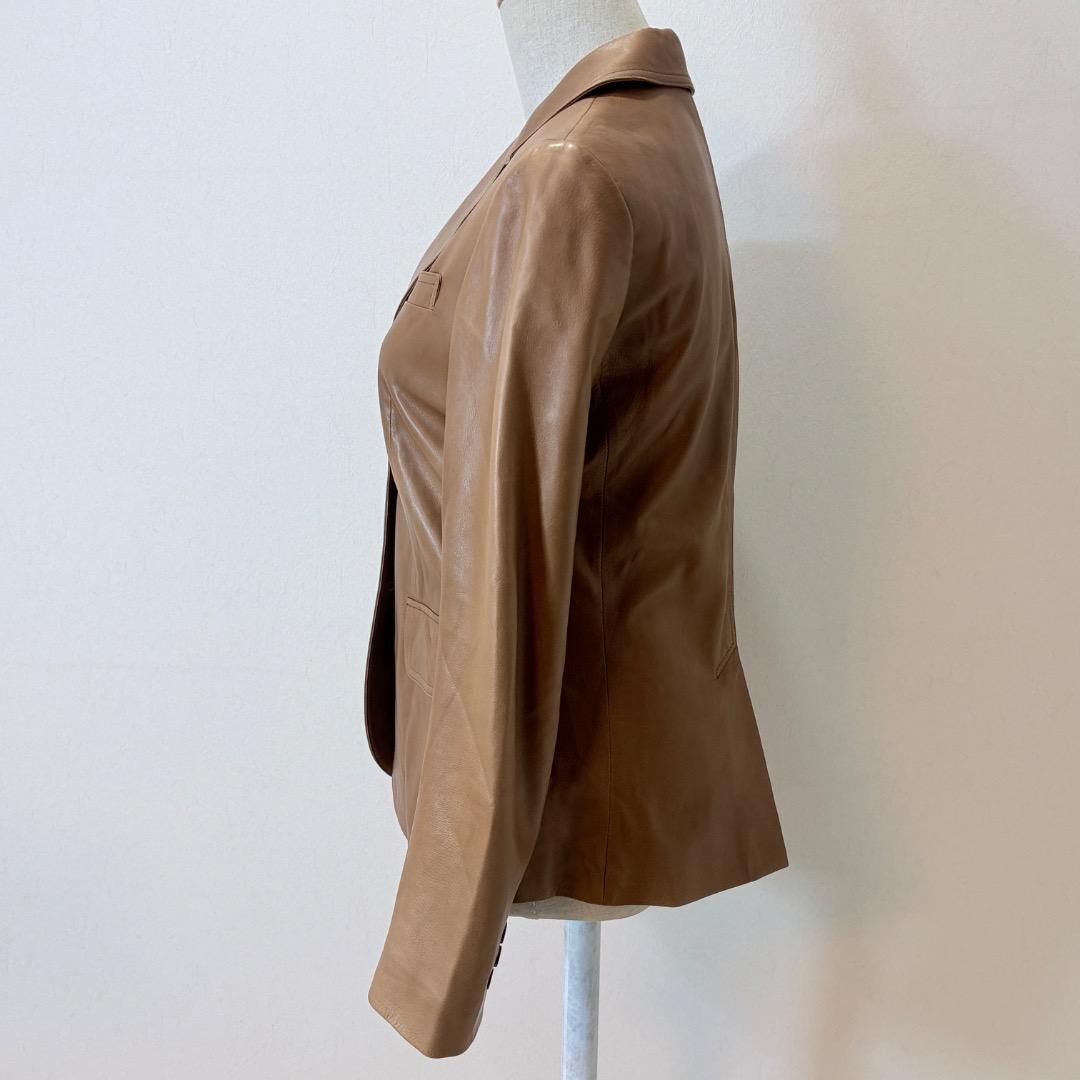 極美品 セオリー 本革 羊革 レザージャケット S 高級シープ ブラウン