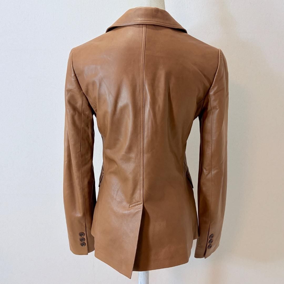 極美品 セオリー 本革 羊革 レザージャケット S 高級シープ ブラウン