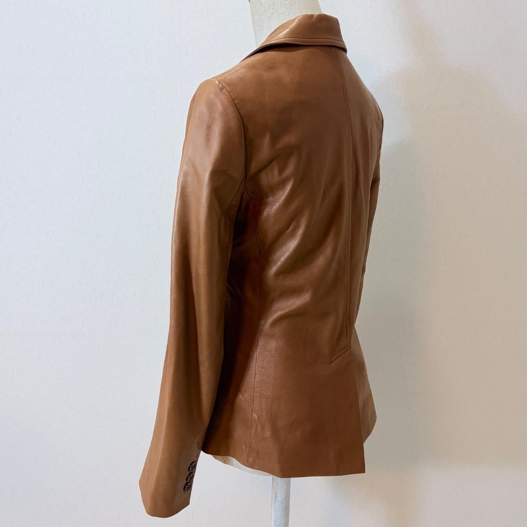 極美品 セオリー 本革 羊革 レザージャケット S 高級シープ ブラウン