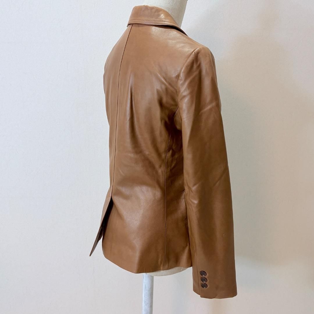 極美品 セオリー 本革 羊革 レザージャケット S 高級シープ ブラウン
