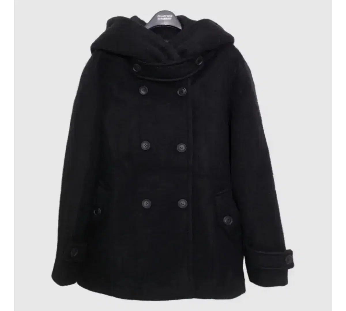 インアンド羊IN下ウール宮コート ブラック