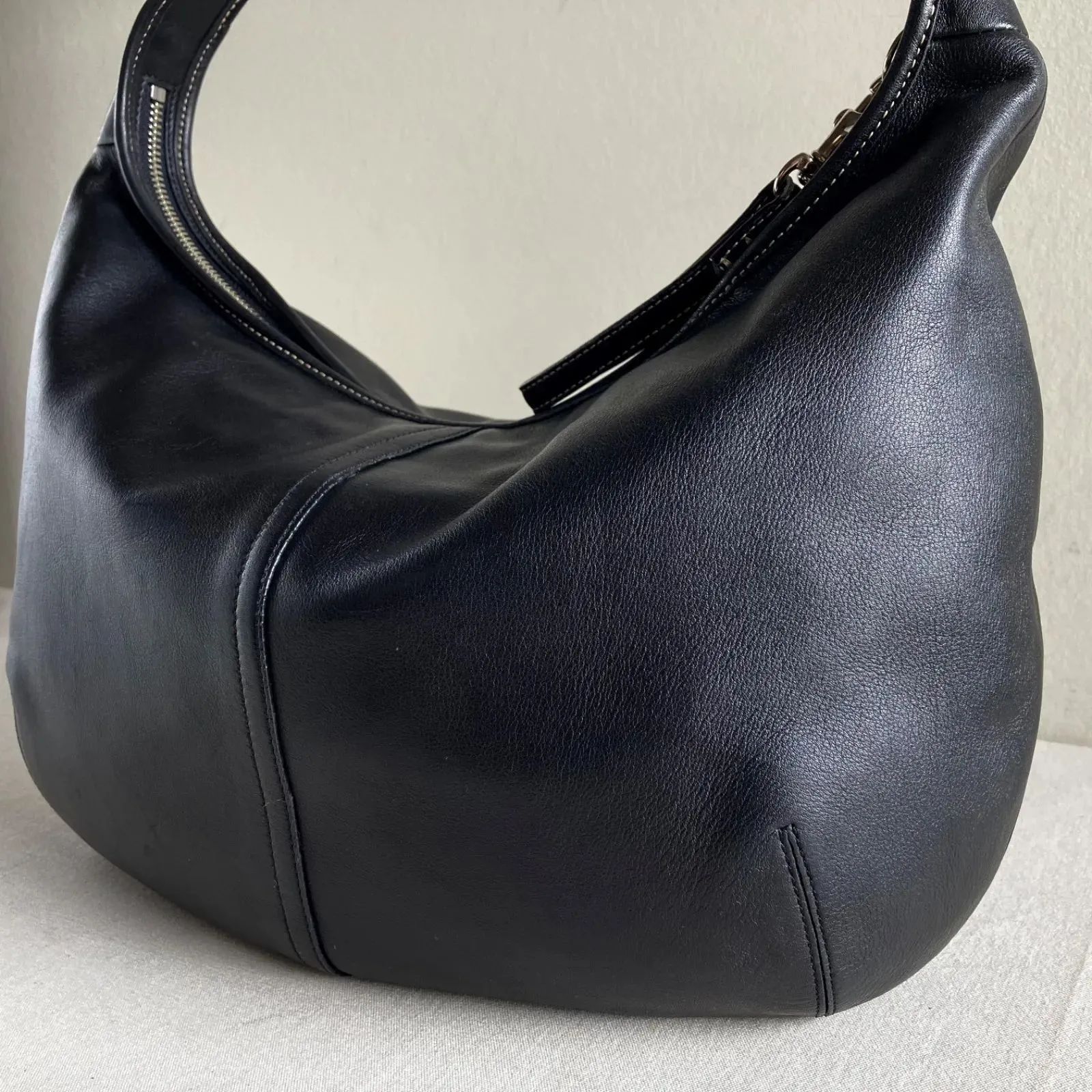 バッグ COACH Ergo Black Leather Y2K Hobo Bag Vintage Coach Ergo Hobo Shoulder Bag Black Cowhide Leather y2k