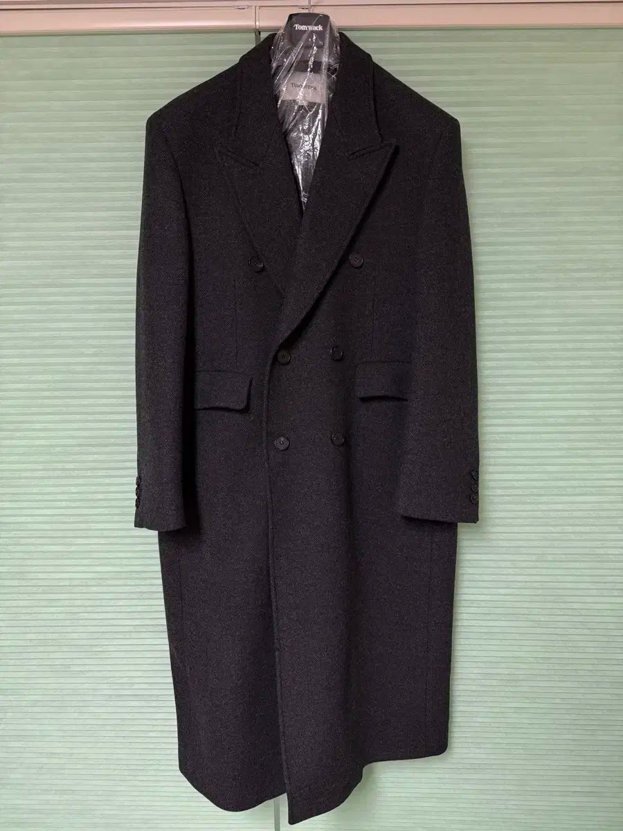 Tonywack ヘリンボーン ウール ダブル ブレスト コート