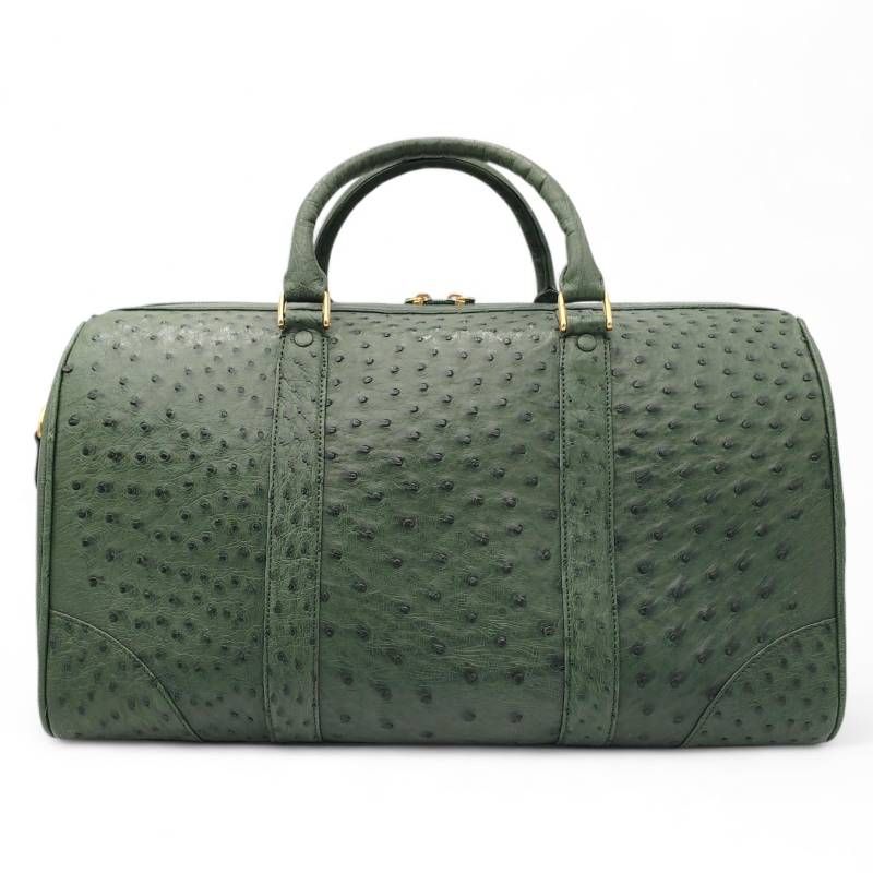  ボストンバッグ 2 way ショルダーバッグ オーストリッチ 大容量 斜め掛け クロスボディ 旅行 グリーン 緑 ボストンバッグ 旅行かばん 小分けバッグ