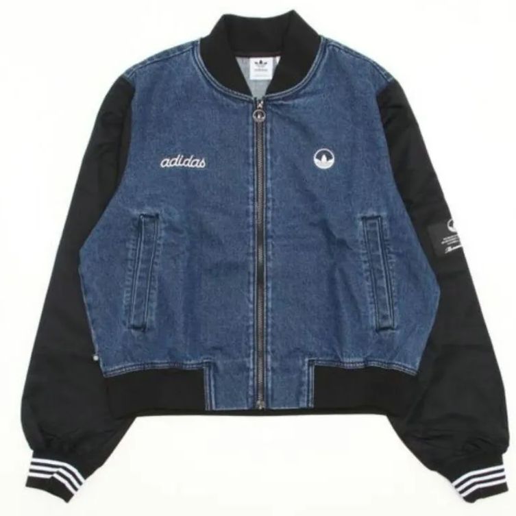 レア品★美品★アディダスオリジナルスadidas デニムジャケット ブルゾンL adidas アディダス ブルゾン XS サイズ カレッジ デニムジャケット
