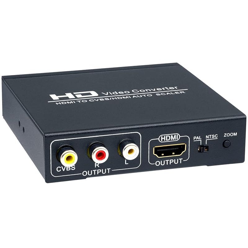 ELEVIEW HDMI to コンポジット ビデオコンバーター RCA HDMI 同時出力 1080P/720P対応 アナログ 変換 アダプター EHD-069N 1