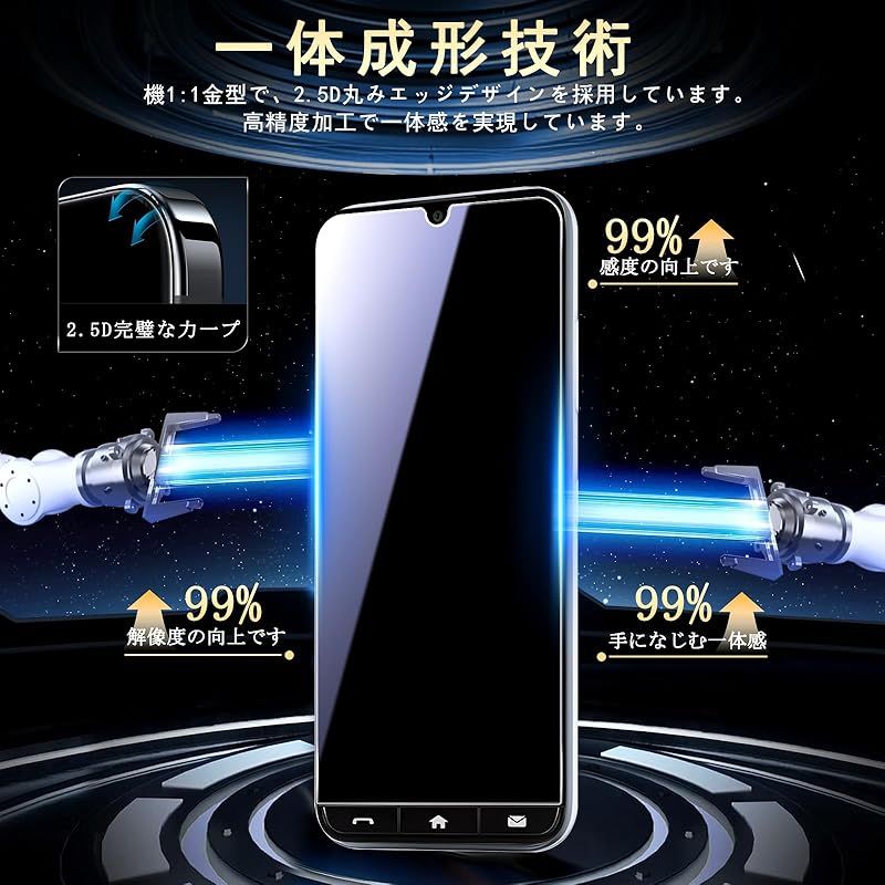 対応 ZTE かんたんスマホ4/ A402ZT ガラスフイルム【2 枚セット-国産