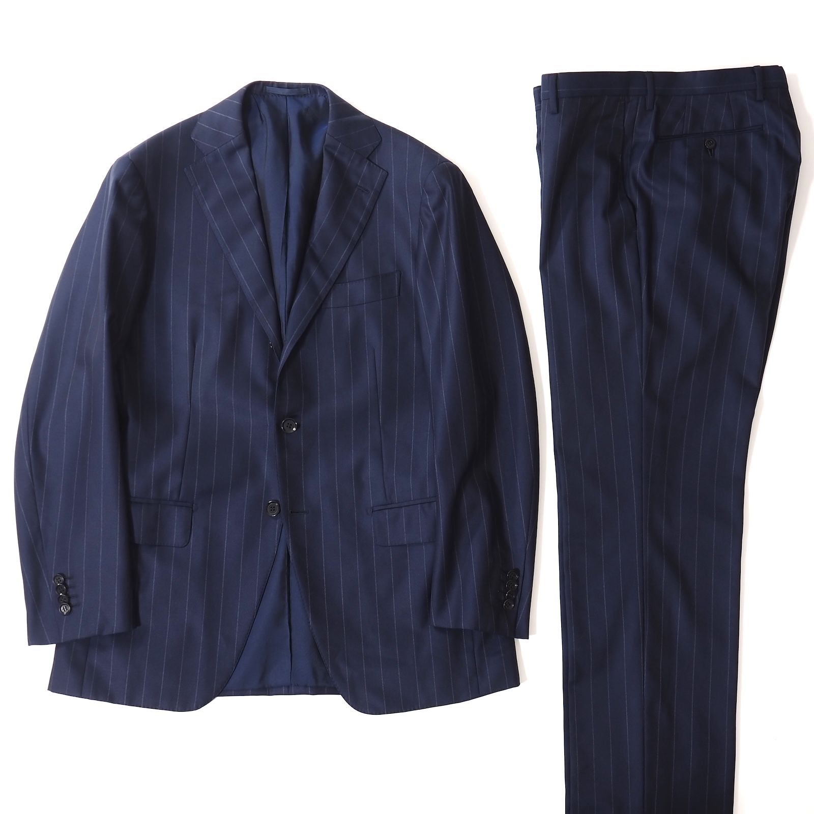 リングジャケット RING JACKET リングヂャケット ウール ストライプ スーツ ジャケット パンツ 46 ネイビー メンズ 5 ZJ 057