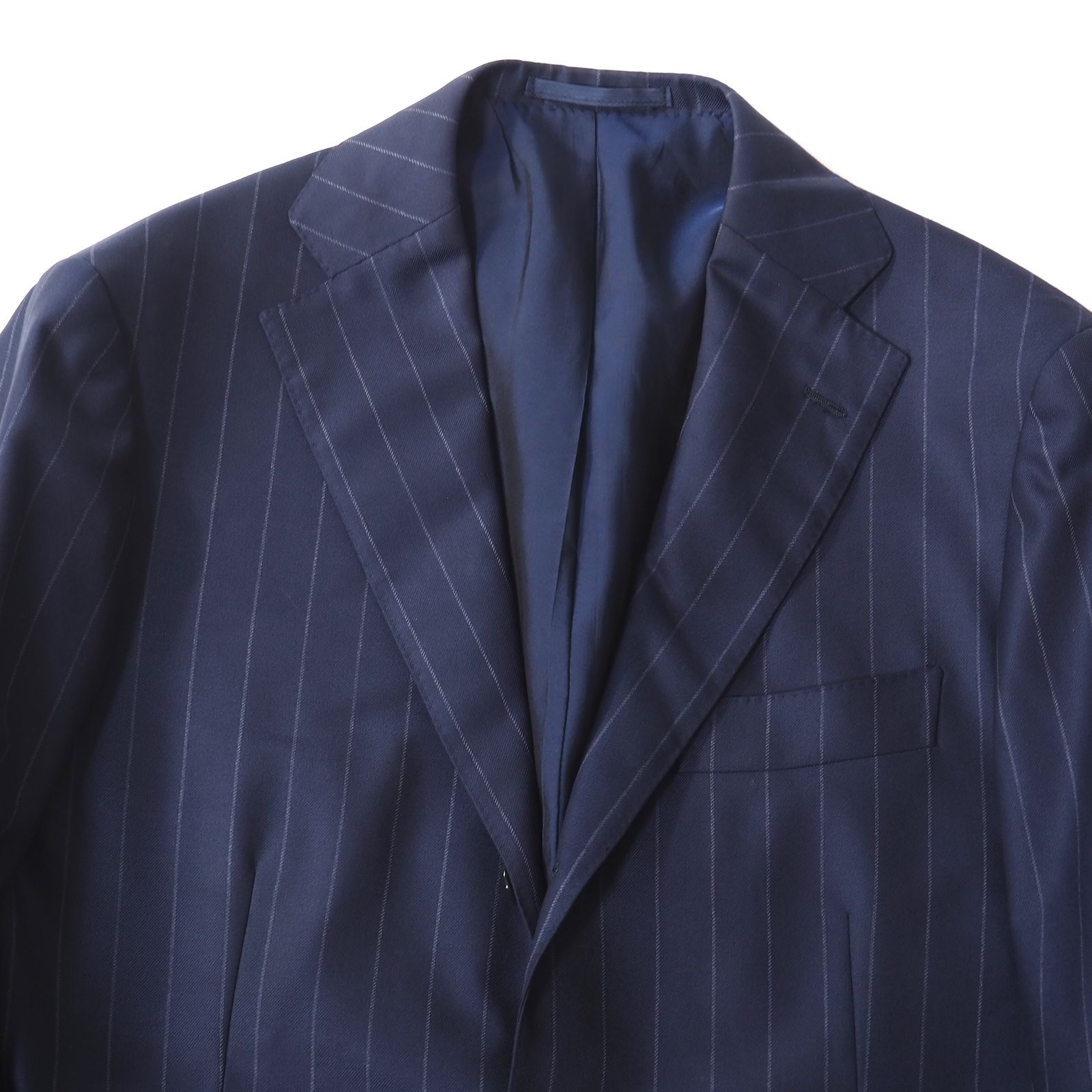 リングジャケット RING JACKET リングヂャケット ウール ストライプ スーツ ジャケット パンツ 46 ネイビー メンズ 5-ZJ 057