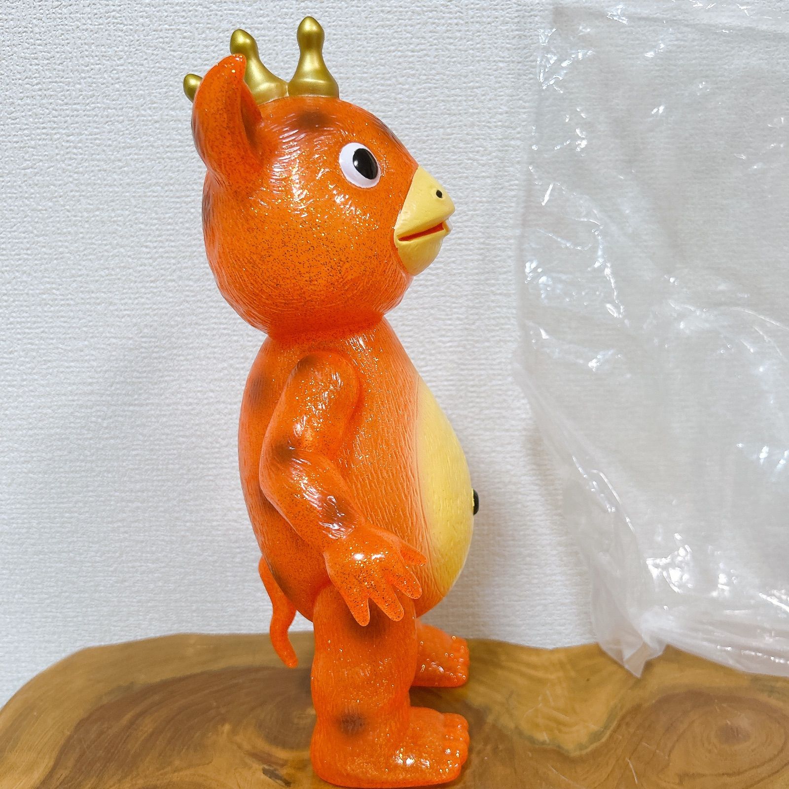 マルサン ラメ入り ブースカ 30cm 450 オレンジクリア ソフビ