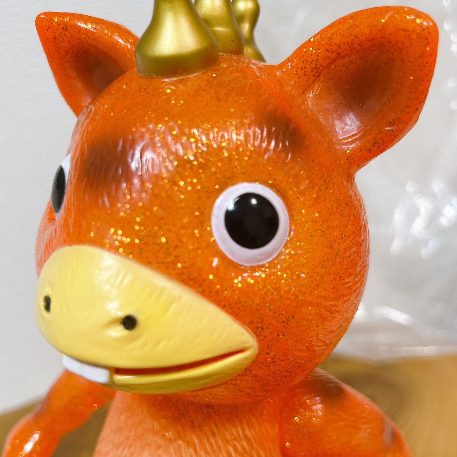 マルサン ラメ入り ブースカ 30cm 450 オレンジクリア ソフビ