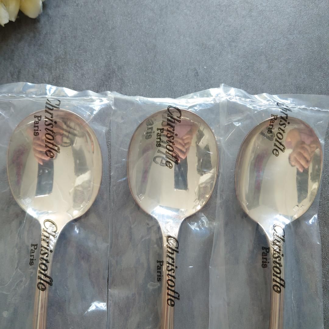 希少 クリストフル マルリー 未開封 コンソメスプーン 6点 希少 美品 クリストフル マルリー コンソメスプーン 未開封含む 6点