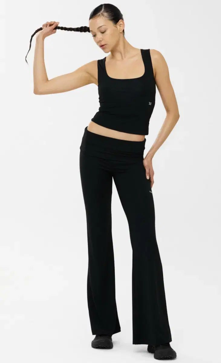 GLOWNY AIR FOLDING FLARE PANTS BLACK
