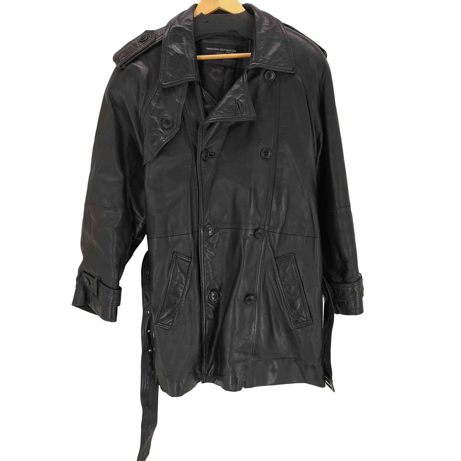 ユーズドフルギ 古着 UNKNOWN DESTINATION ラムレザートレンチコート メンズ JPN M